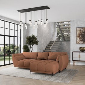 Masseno Narożnik VESTANO z funkcją spania i pojemnikiem na pościel Narozniki L, Rozkładana sofa - Miedziany, QUELLE 54