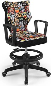 Krzesło obrotowe z podnóżkiem i wzorami Norm Black rozmiar 6 (159-188 cm)