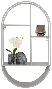 Jasnoszara wielopoziomowa metalowa półka 35 cm Feira – House Nordic