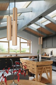 Lampa wisząca LINO 3P drewniana SOLLUX  LIGHTING