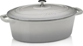 Kela Owalna brytfanna żeliwna z pokrywką CALIDO, jasnoszary, 35 x 26 cm