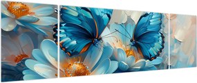 Obraz - Niebieskie motyle (170x50 cm)