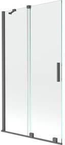 Mexen Velar parawan nawannowy 2-skrzydłowy rozsuwany 100 x 150 cm, transparent, gun gray szczotkowany - 896-100-000-01-66