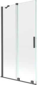 Mexen Velar parawan nawannowy 2-skrzydłowy rozsuwany 100 x 150 cm, transparent, gun gray szczotkowany - 896-100-000-01-66