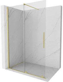 Mexen Velar ścianka prysznicowa rozsuwana Walk-in 160 x 200 cm, transparent 8 mm, złota szczotkowana - 871-160-000-03-55