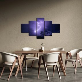 Obraz - fioletowe niebo i błyskawica (125x70 cm)