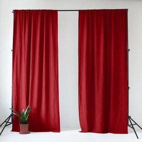 Czerwona lniana zasłona 140x200 cm Lava Falls – Linen Tales
