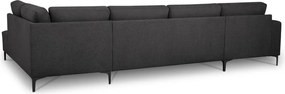 Antracytowy narożnik z tkaniny szenilowej (prawostronny/w kształcie litery U) Fabian – Scandic