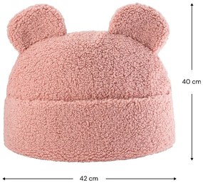 Różowa poduszka na sofę dziecięcą z materiału bouclé Teddy Pouch – Wigiwama