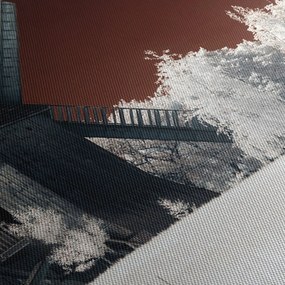Obraz młyna (z zegarem) (90x30 cm)