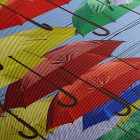 Obraz kolorowych parasoli (125x70 cm)