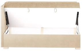 Beżowe narożne łóżko dziecięce ze schowkiem i materacem 90x200 cm Flexi – Ghado