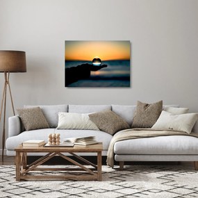 Obraz na szkle - szklane kule w dłoni (70x50 cm)
