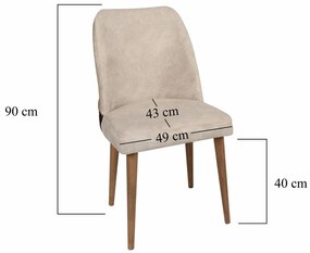 Zestaw krzeseł do jadalni Nova Cream and Walnut, 4 szt., 4 szt.