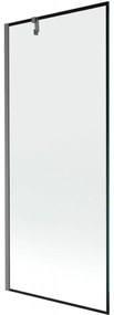 Mexen Next parawan nawannowy 1-skrzydłowy 80 x 150 cm, czarna ramka, gun gray szczotkowany - 895-080-000-00-70-66