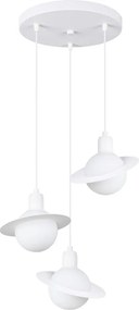 Biała lampa dziecięca ze szklanym kloszem Mab – Sollux