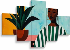 Obraz - Kobieta z kwiatem (125x70 cm)