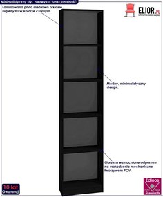 Czarny regał słupek - Nidan 2X