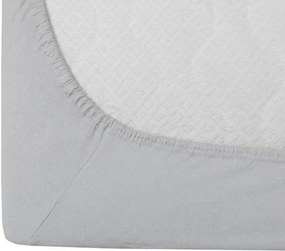 PrzytulneMieszkanie.pl Prześcieradło jersey z lycrą srebrne 90 x 200 cm