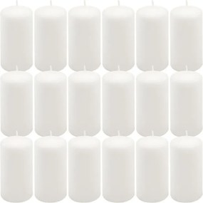 Zestaw świec filarowych, 11,5 cm, Ø 6 cm, białe, 18 szt.