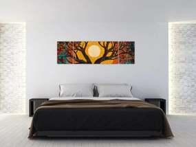 Obraz - Słońce w koronie drzewa życia (170x50 cm)
