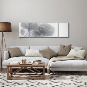 Obraz kwiatów w odcieniach szarości (170x50 cm)