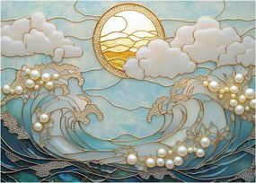 Obraz na szkle - 3D perły w oceanie (70x50 cm)
