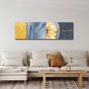 Obraz - Kształty i kwiat (170x50 cm)