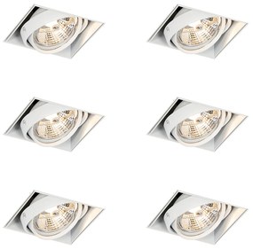 Zestaw 6 reflektorów wpuszczanych białych GU10 AR70 bezramkowych - Oneon