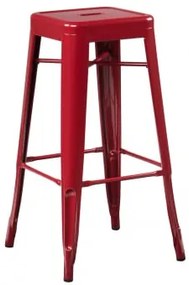 Wysokie, Sztaplowane Krzesło Stalowe Lix Ruby Red & ↑75 Cm - Sklum