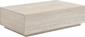 Stolik kawowy z 2 szufladami z MDF - szer. 120 cm - Efekt beżowego trawertynowego - ANTRIM