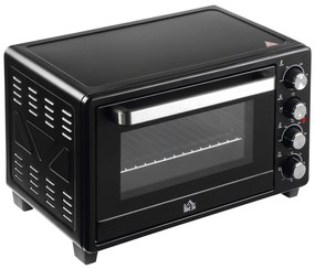 HOMCOM Minipiec Toster, 1 blacha do pieczenia, 1 ruszt, funkcja timera, czarny