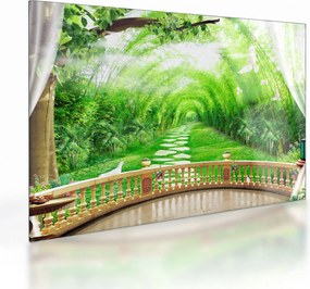Obraz na szkle - Widok na tropikalny ogród (70x50 cm)