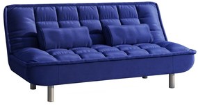 Kanapa rozkładana MISHAN z tkaniny - Kolor: niebieski