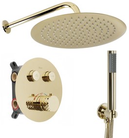 Zestaw natryskowy podtynkowy z termostatem Rea Lungo Diamond Złoty+ BOX