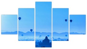 Obraz - Balony nad krajobrazem (125x70 cm)