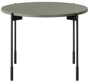 Stolik kawowy Sonatia 60 cm okrągły na metalowych nogach - oliwka