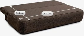 Sofa z Funkcją Spania ARVETO Mocca Boucle Nowoczesna