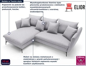 Popielaty narożnik z pojemnikiem do salonu N8-Z32