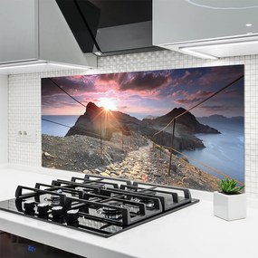 Dekor Szklany do Kuchni Szlak nad Przepaścią o Zmierzchu