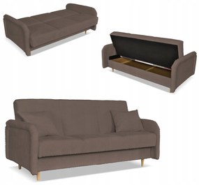 Kanapa sofa Merivo rozkładana wersalka f spania pojemnik Family brązowa