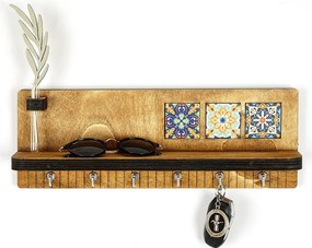 LAZ166 Półka ścienna orzechowa - 100% płótno 40x14x8 cm