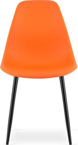 Krzesło OSAKA pomarańczowe z czarnymi nogami