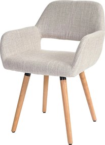 Krzesło do jadalni MCW-A50 II,  tekstylny, kremowy/szary, jasne nogi