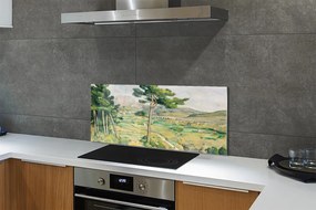 Panel szklany do Kuchni Góra Świętej Wiktorii i Wiadukt - Cézanne