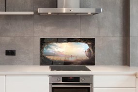 Szklany Panel Jaskinia i Lot Ptaków nad Krzyżami