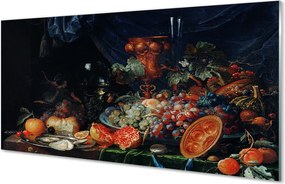Szklany Panel Martwa Natura z Owocami