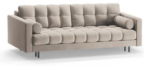 Beżowa aksamitna rozkładana sofa ze schowkiem 222 cm Bali – Cosmopolitan Design