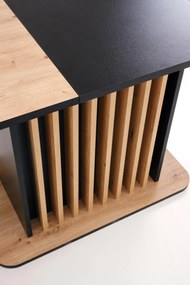 Stół do jadalni rozkładany płyta dąb artisan/czarny 120-158/77/77 cm WILSON