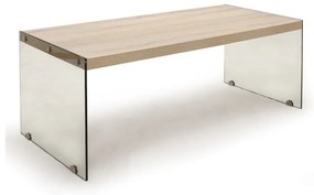 Naturalny stolik z blatem w dekorze dębu 55x110 cm Nancy – Tomasucci
